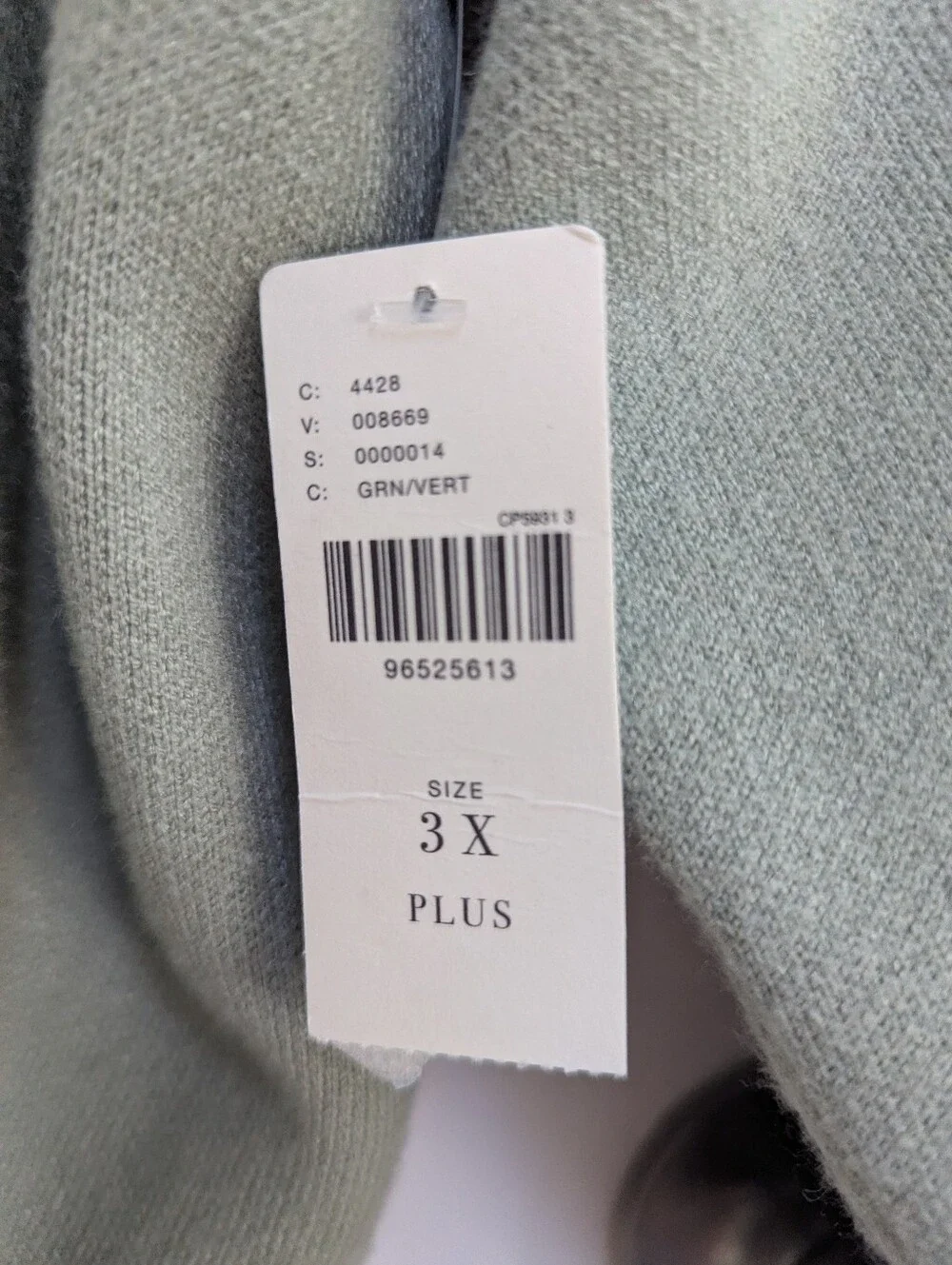 Anthropologie Sage Green Twisted Front Sweater NWT - Size 3x